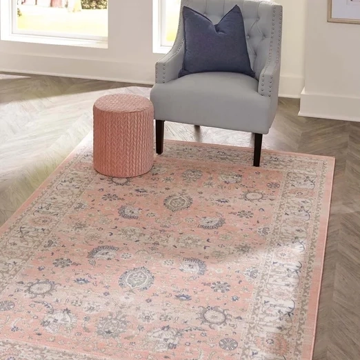 5' x 7' Powder Pink Area Rug $55