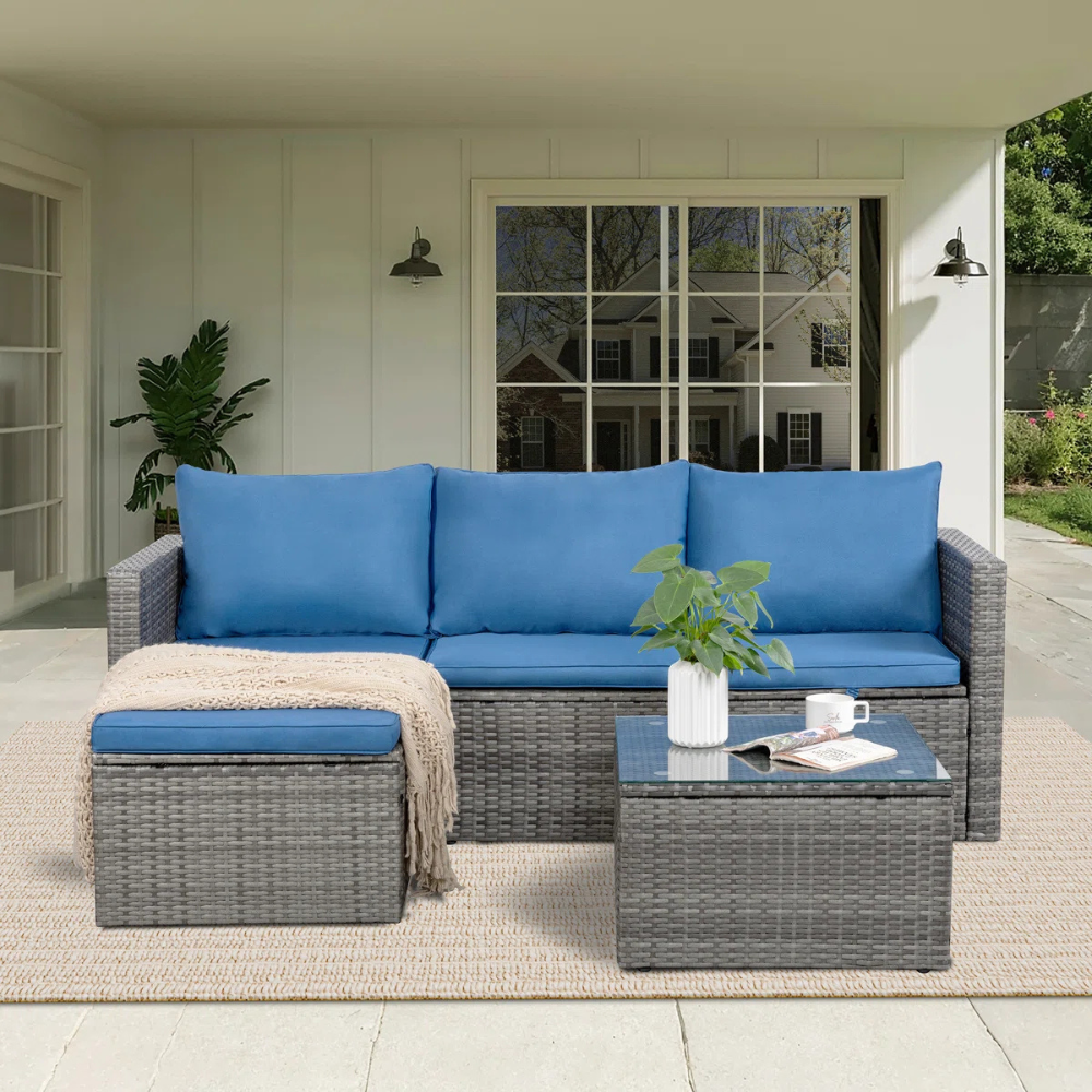3pc Rattan Sectional Seating Group $236