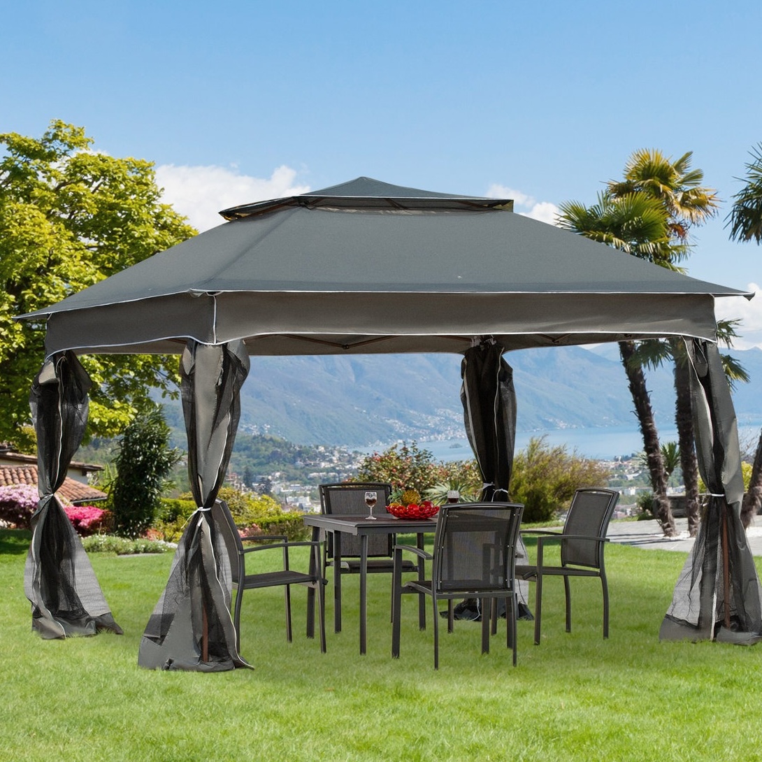 11' Steel Gazebo with Mesh Walls $140
