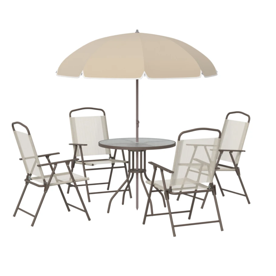 6pc Patio Table Set with Umbrella $140