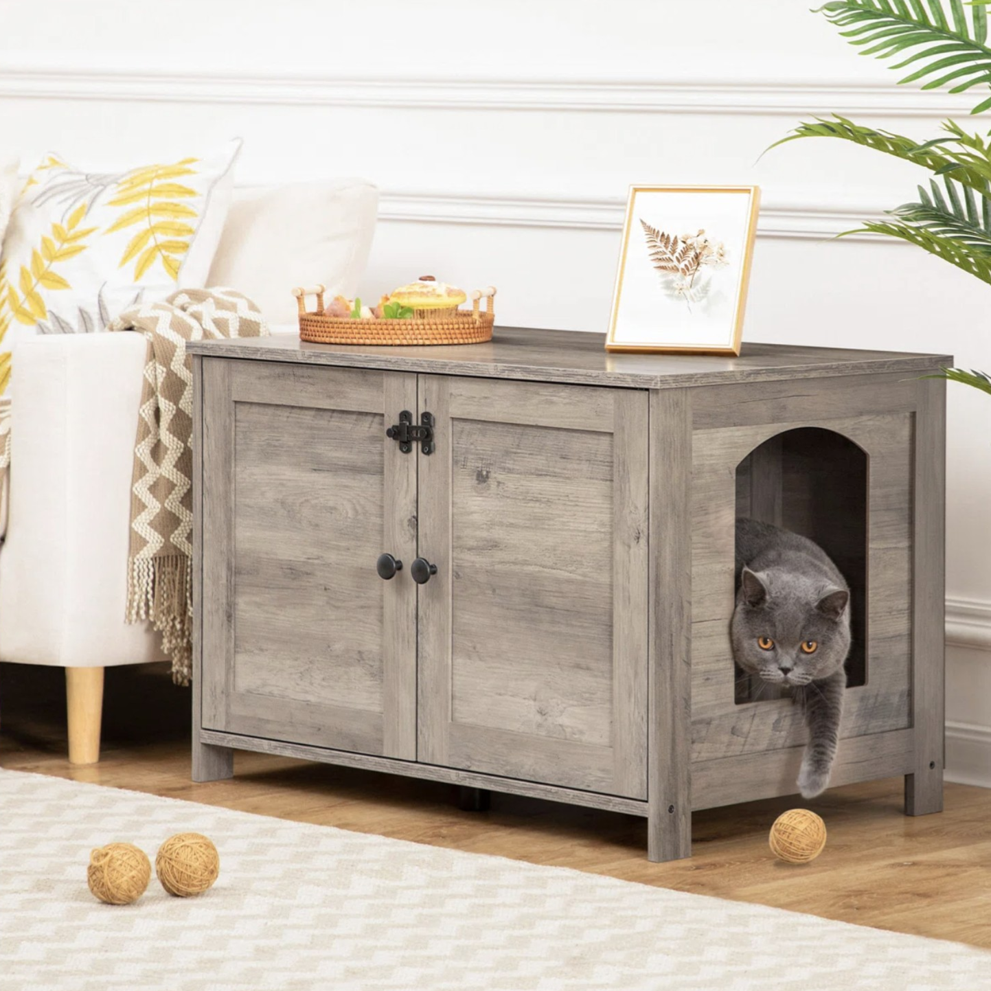 Cat House & Hidden Litter Box Table $65