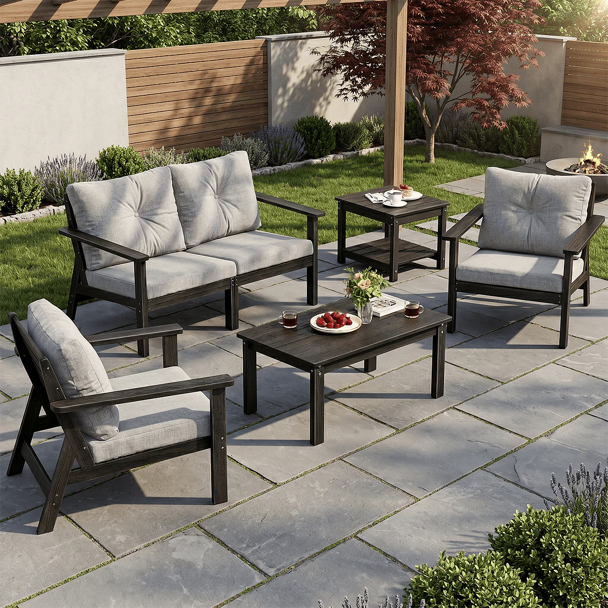 6pc Patio Set with Thick Cushions $630