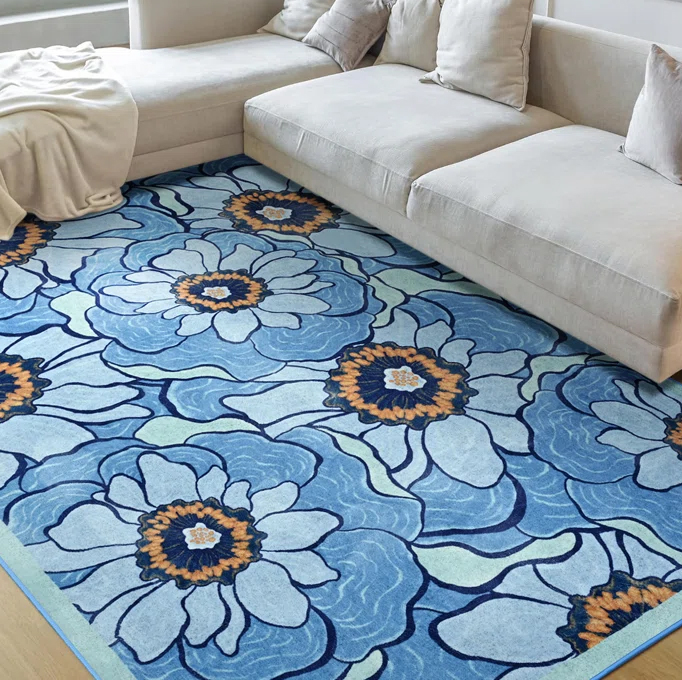 6' x 9' Machine-Washable Area Rug $44