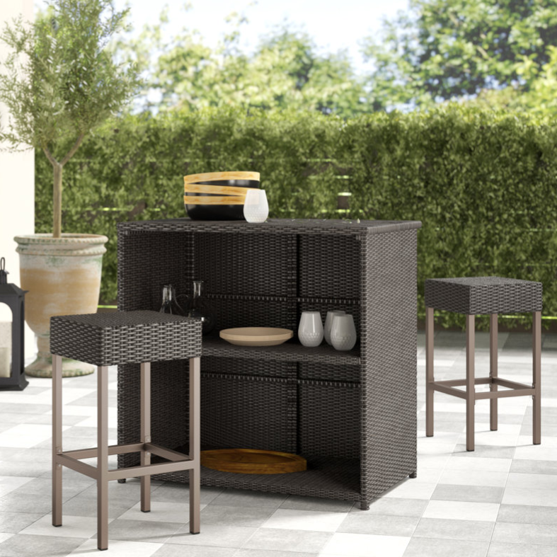 55% Off 3pc Outdoor Bar Set