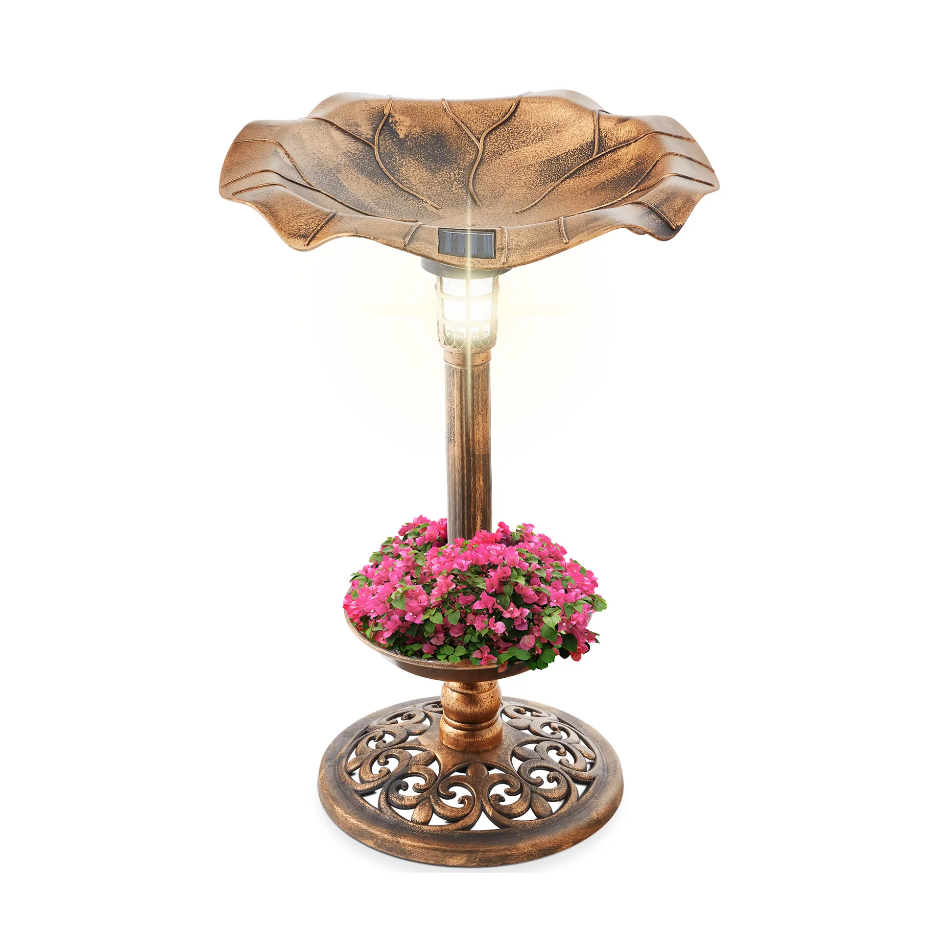 Solar Bird Bath with Planter $31