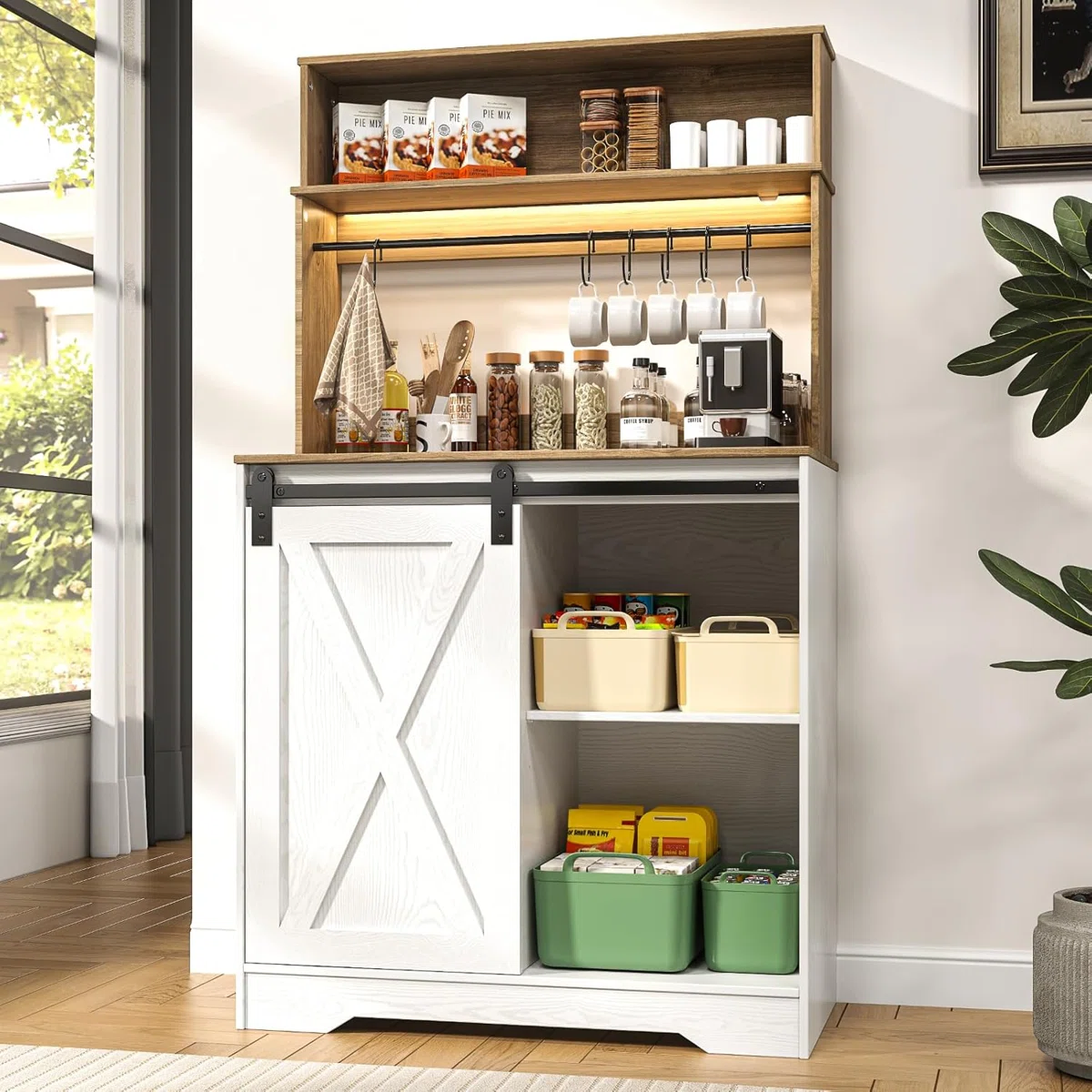 Farmhouse Coffee Bar with Lights $127