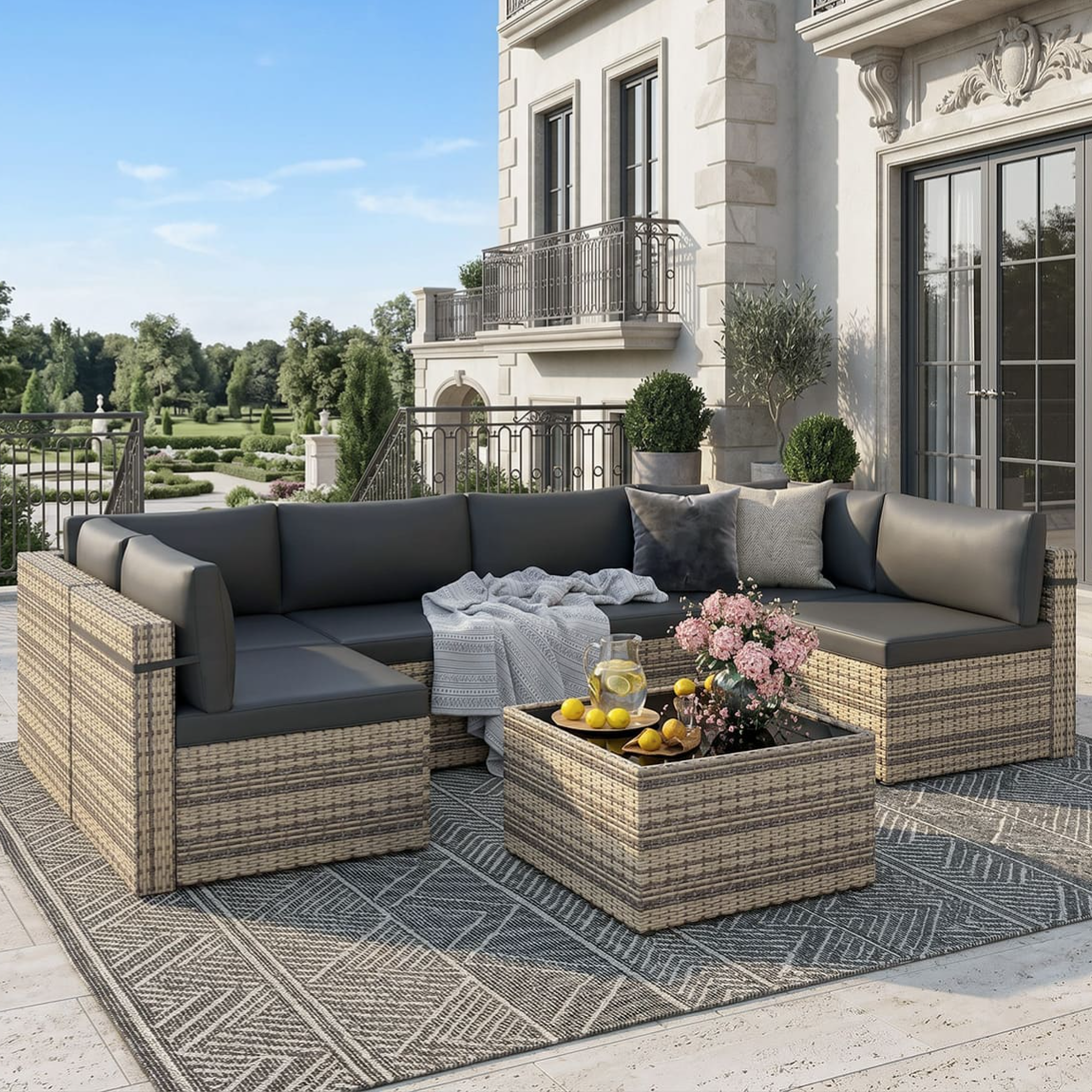 7pc Patio Sectional Sofa + Gift $590