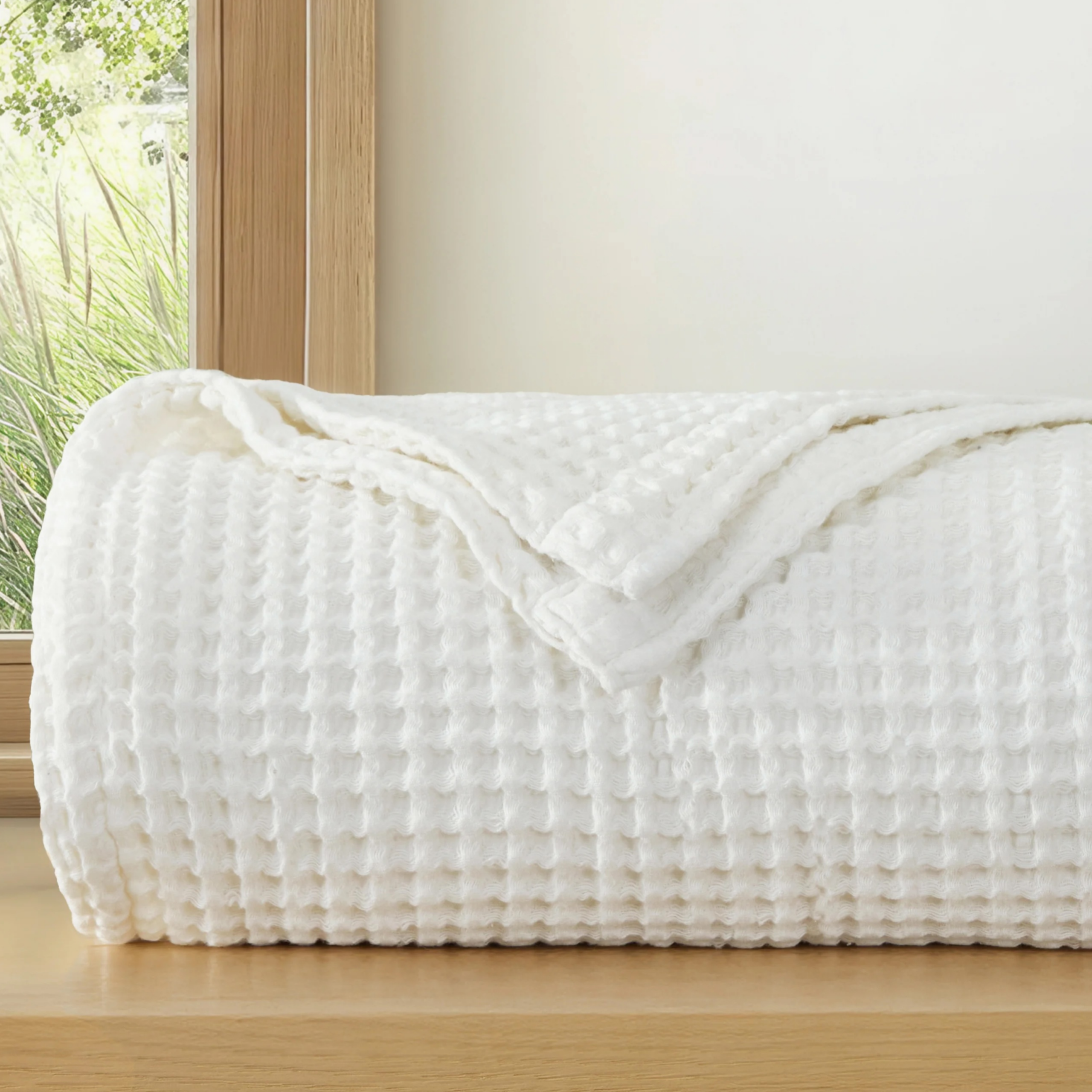 Cotton Waffle-Weave Blankets from $36